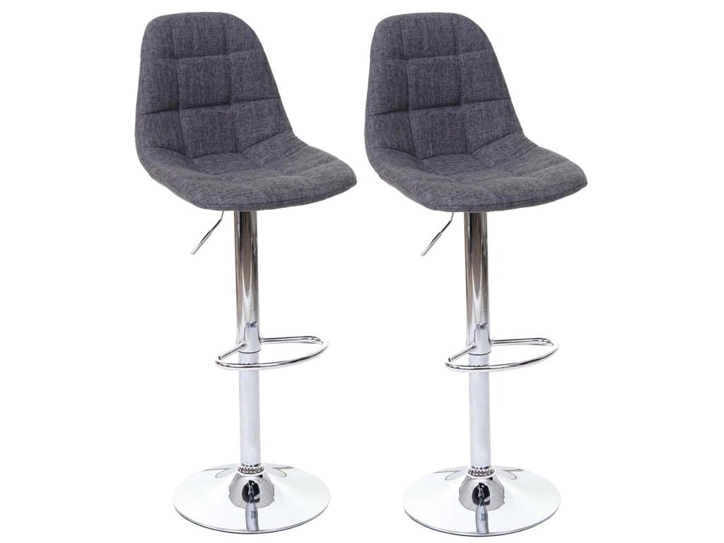 2x Doucezen-A67 bar stools/counter chairs - grey fabric