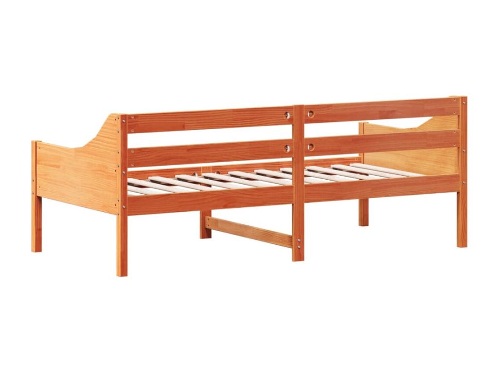 Daybed, brown wax finish, 75x190 cm, solid pine wood