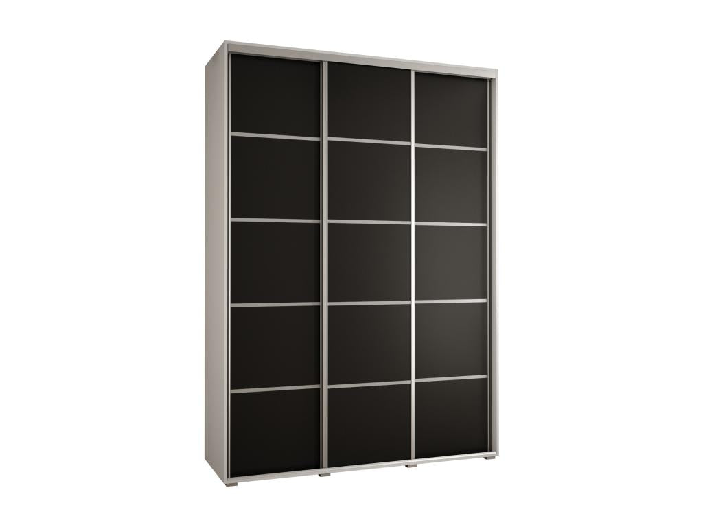 Doucezen 4-Door Sliding Wardrobe 235.2/180/60 3 Doors White/Black/Silver
