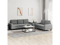 2-piece sofa set in dark grey fabric