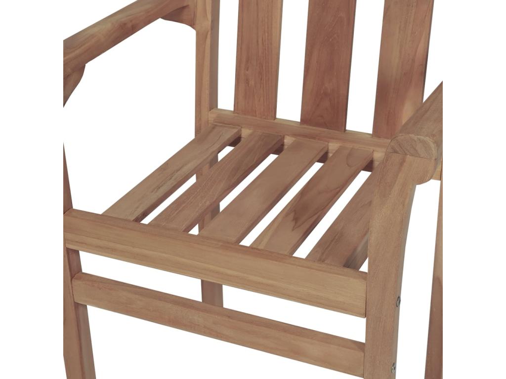 Stackable garden chairs, 4 pieces, solid teak wood
