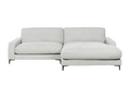 Doucezen 3-Seater Corner Sofa (Right-Hand Facing) with Washable Pillowcases and Chaise Longue in Light Grey Chenille Fabric