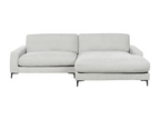 Doucezen 3-Seater Corner Sofa (Right-Hand Facing) with Washable Pillowcases and Chaise Longue in Light Grey Chenille Fabric