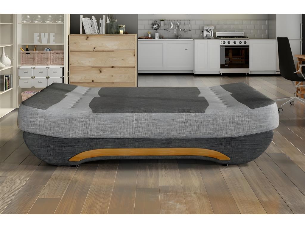 3-seater convertible sofa with storage space - two-tone anthracite/red - in high-quality EWIN fabric