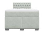 Doucezen bed base and mattress, light grey, 120x200cm, velvet
