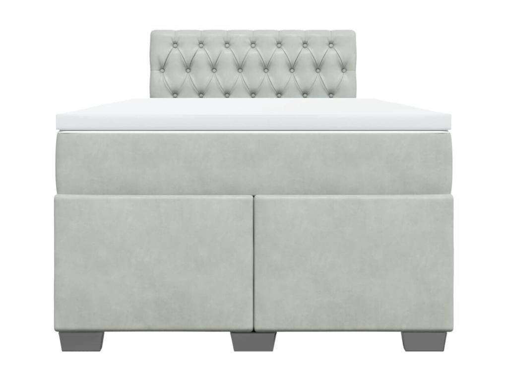 Doucezen bed base and mattress, light grey, 120x200cm, velvet