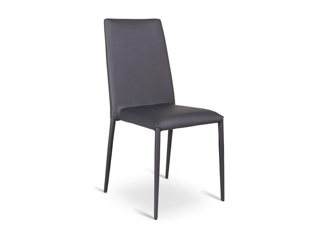 Vertchez - Dark grey eco-leather chair, set of 4