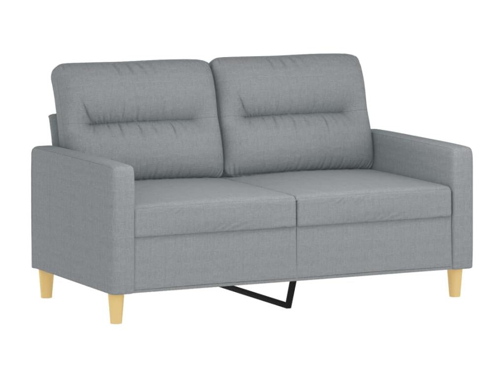 2-piece sofa set with light grey fabric cushions