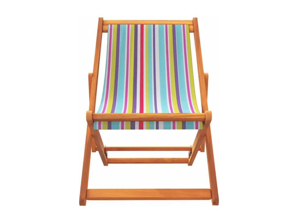 Folding beach chairs, set of 2, multicoloured fabric