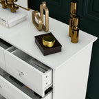 10 Drawer Double Dresser for Bedroom White Dresser Wide Storage