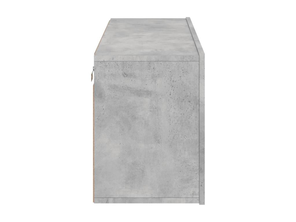 Concrete grey wall-mounted TV unit, 100x30x41 cm