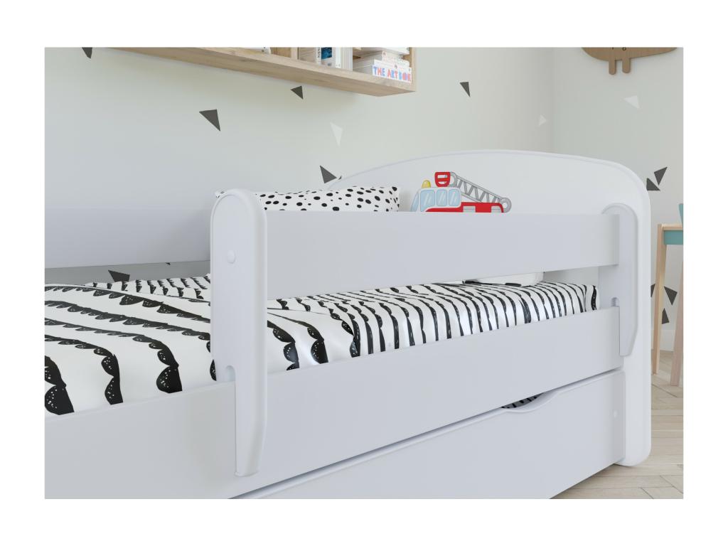 Children's bed, green, little elephant, with slatted base and removable safety rail, Doucezen-80x160