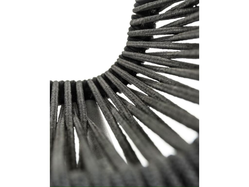 Set of 4 rope chairs with black steel legs - W- 49 x D- 59 x H- 84 cm