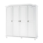 Palace Imports 100% Solid Wood Kyle 4-Door Wardrobe Armoire with Solid Wood or Mirrored Doors