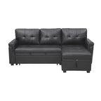 Convertible Reversible Sectional Sofa with Pull-Out Sleeper Bed, Hidden Storage Chaise, and Durable Legs