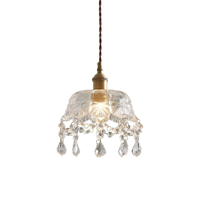 SHO | Brass Glass with Crystal Pendant Light