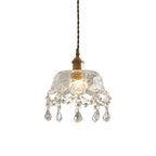 SHO | Brass Glass with Crystal Pendant Light