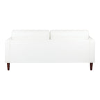 Modern Genuine Leather Sofa with Wooden Legs & Additional Bolster Pillow