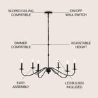 34.75 6-Light Iron LED Chandelier, by JONATHAN Y
