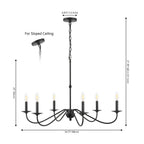 34.75 6-Light Iron LED Chandelier, by JONATHAN Y