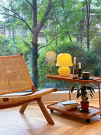 Cream Glass Mushroom Table Lamp - Plug in