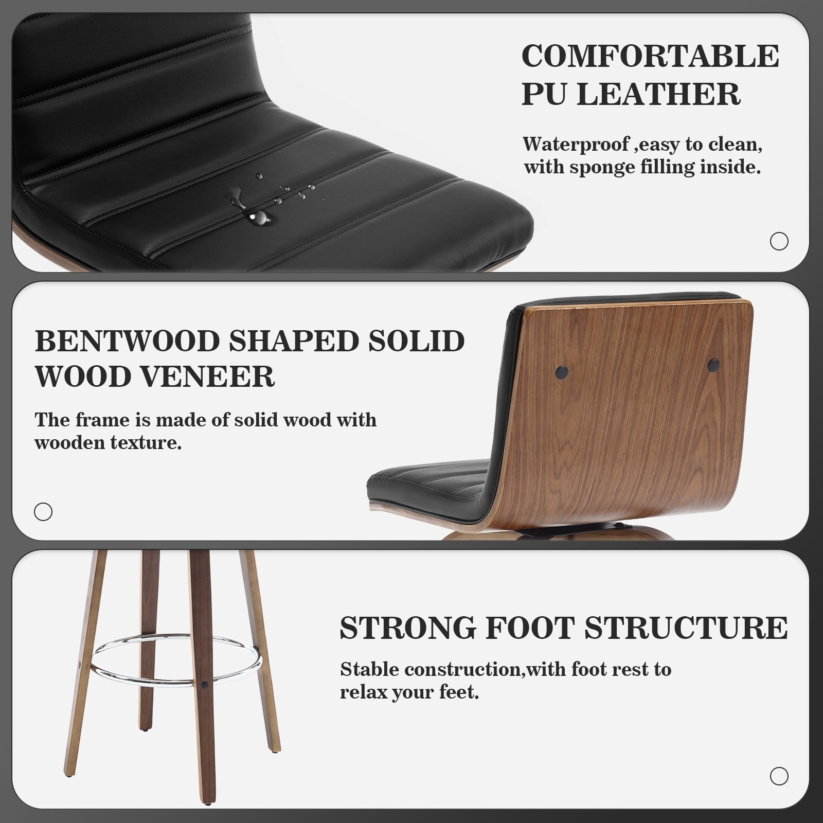 26/29 Faux Leather Swivel Bar/Counter Stools, Set of 2/3