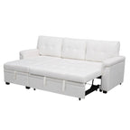 Reversible Sectional Sofa with Pull-Out Sleeper Bed, Hidden Storage Chaise, Durable Legs,