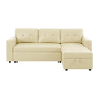 Convertible Reversible Sectional Sofa with Pull-Out Sleeper Bed, Hidden Storage Chaise, and Durable Legs