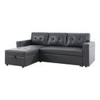Convertible Reversible Sectional Sofa with Pull-Out Sleeper Bed, Hidden Storage Chaise, and Durable Legs