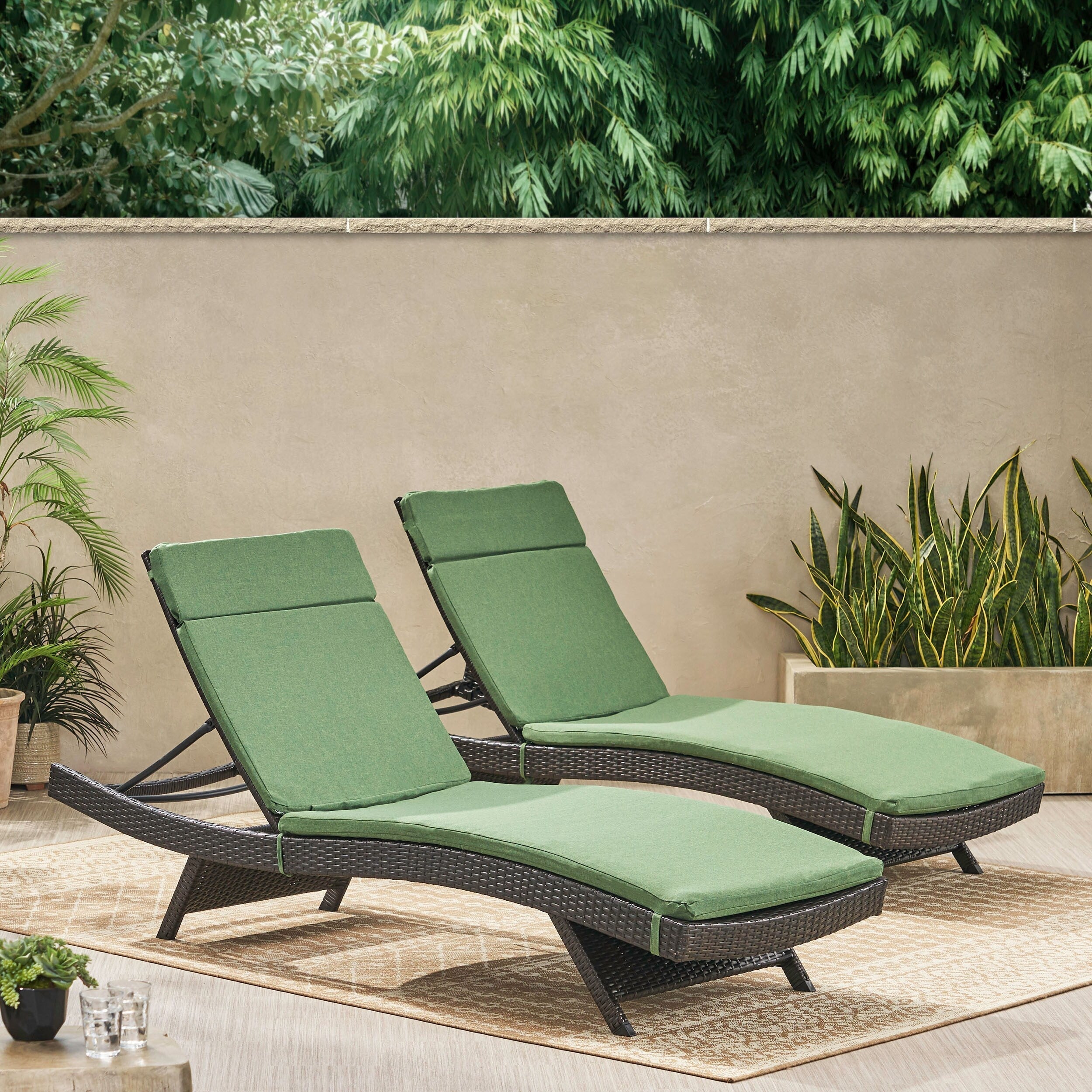 Salem Outdoor Cushion Set for Chaise Lounge - Cushions only (Set of 2) by Christopher Knight Home - 79.25L x 27.50W x 1.50H