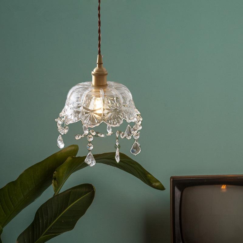 SHO | Brass Glass with Crystal Pendant Light