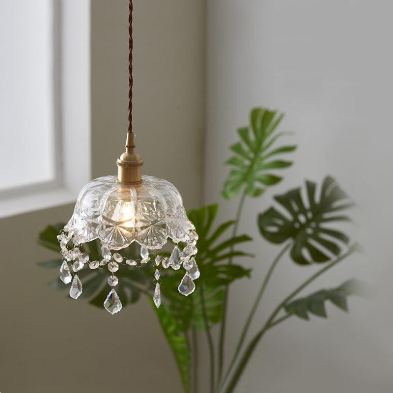 SHO | Brass Glass with Crystal Pendant Light