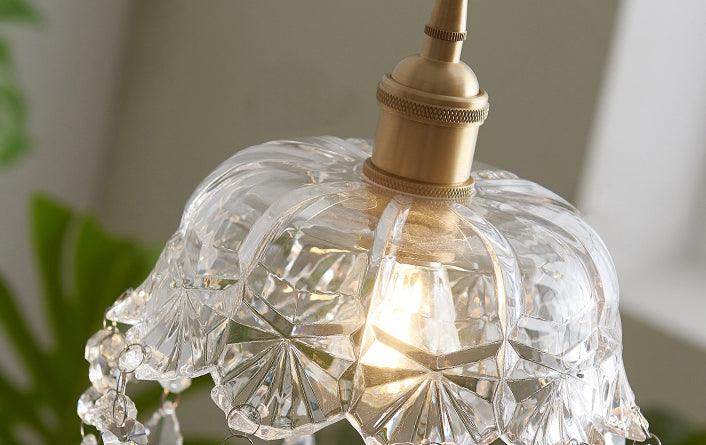 SHO | Brass Glass with Crystal Pendant Light