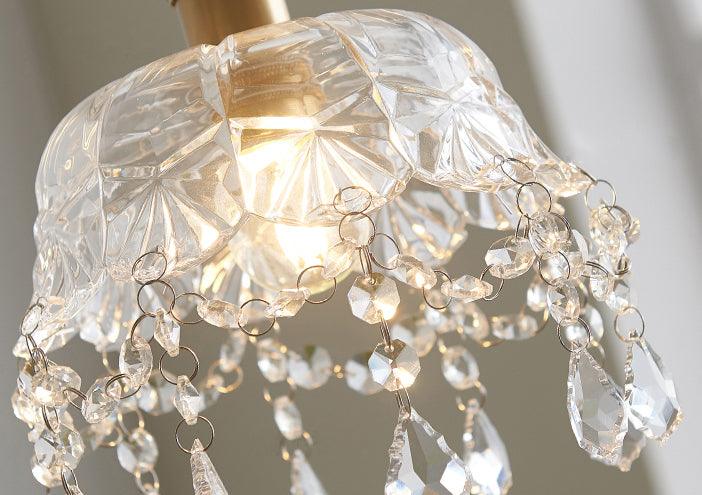 SHO | Brass Glass with Crystal Pendant Light
