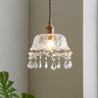 SHO | Brass Glass with Crystal Pendant Light