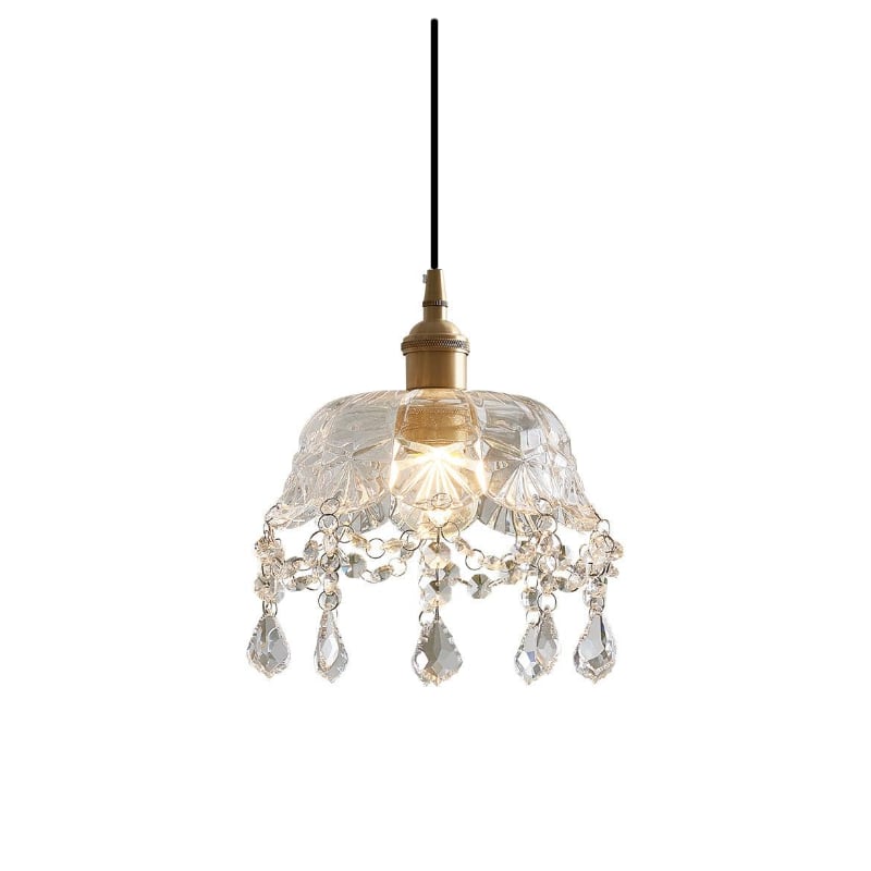 SHO | Brass Glass with Crystal Pendant Light