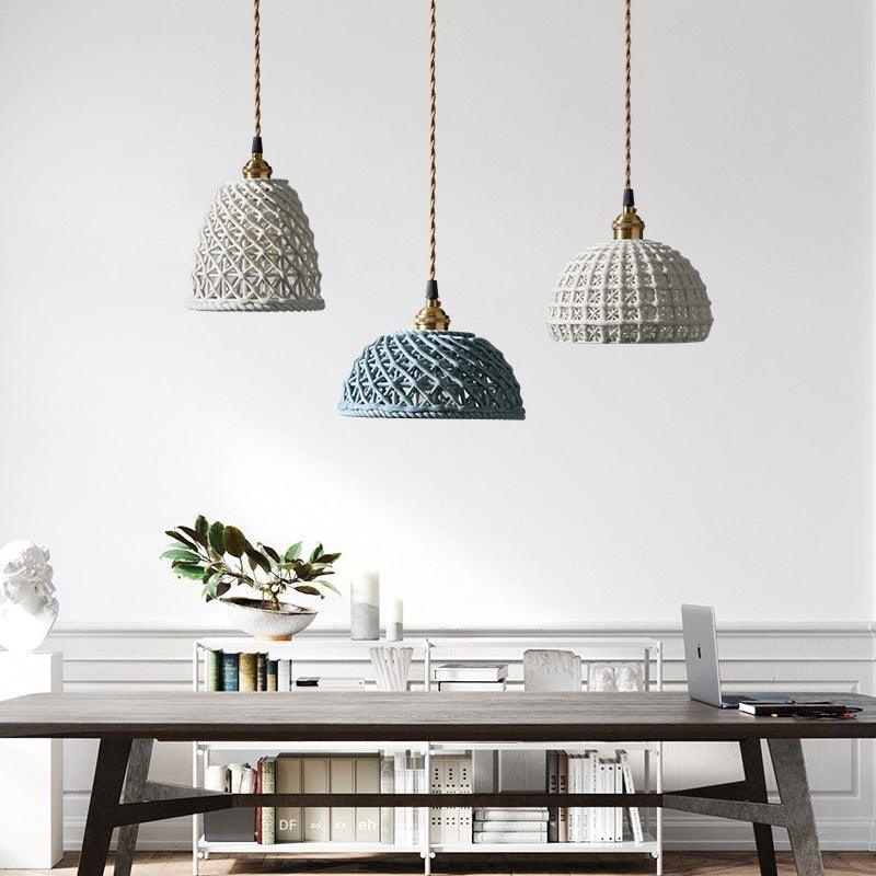 YUKO｜Japanese Style Ceramic Hollow Pendant Light
