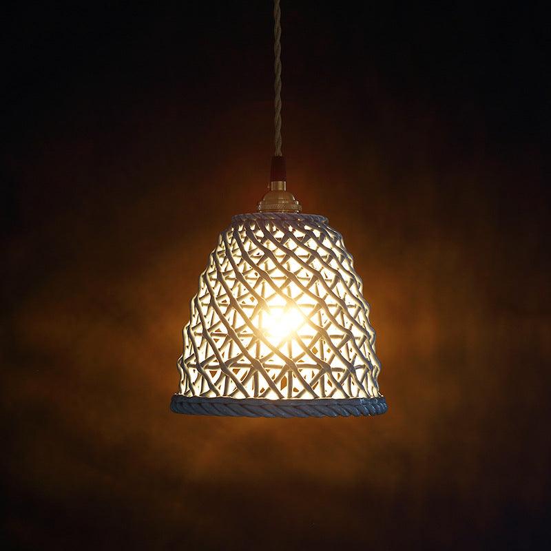 YUKO｜Japanese Style Ceramic Hollow Pendant Light