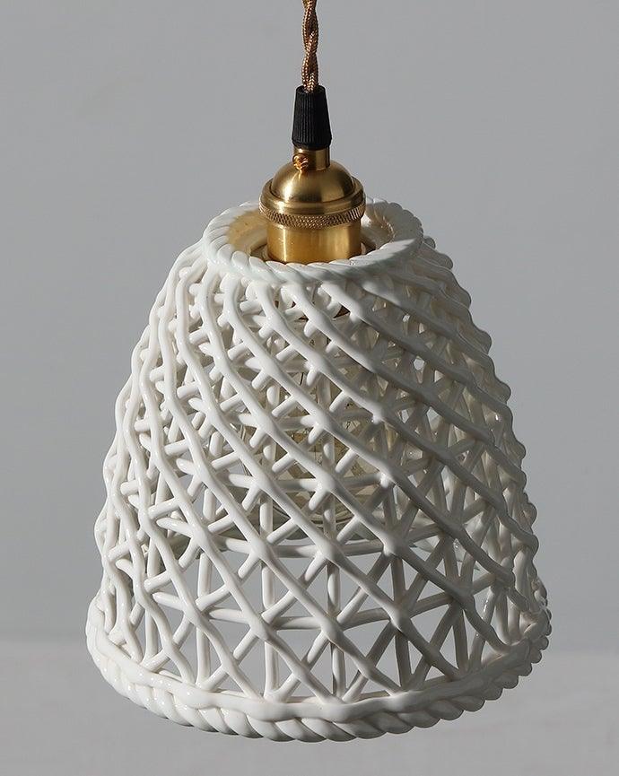 YUKO｜Japanese Style Ceramic Hollow Pendant Light