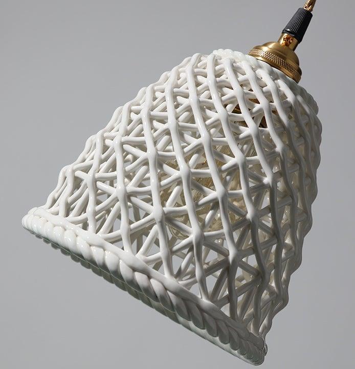 YUKO｜Japanese Style Ceramic Hollow Pendant Light
