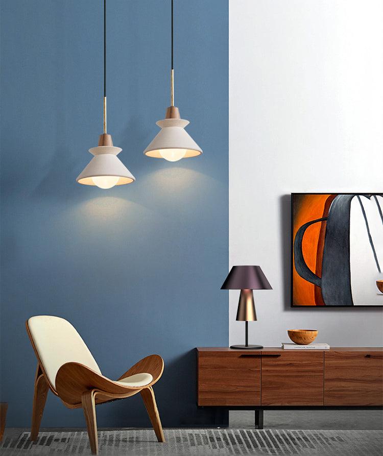 MICHIO | Lightweight Cement Teacup Shade Pendant Light